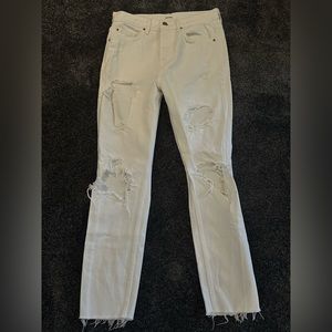 GRLFRND Denim: Skinny White Ripped Jeans